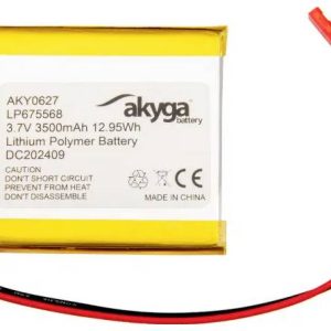 Pakiet akumulatorów Akumulator specjalny, LiPo Akyga LP675568, 3.7 V, 3500 mAh Pakiet akumulatorów Akumulator specjalny, LiPo Akyga LP675568, 3.7 V, 3500 mAh