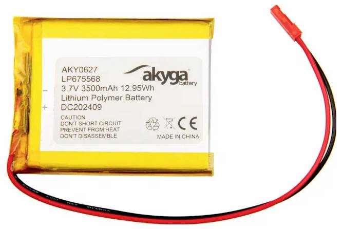 Pakiet akumulatorów Akumulator specjalny, LiPo Akyga LP675568, 3.7 V, 3500 mAh - obrazek 1