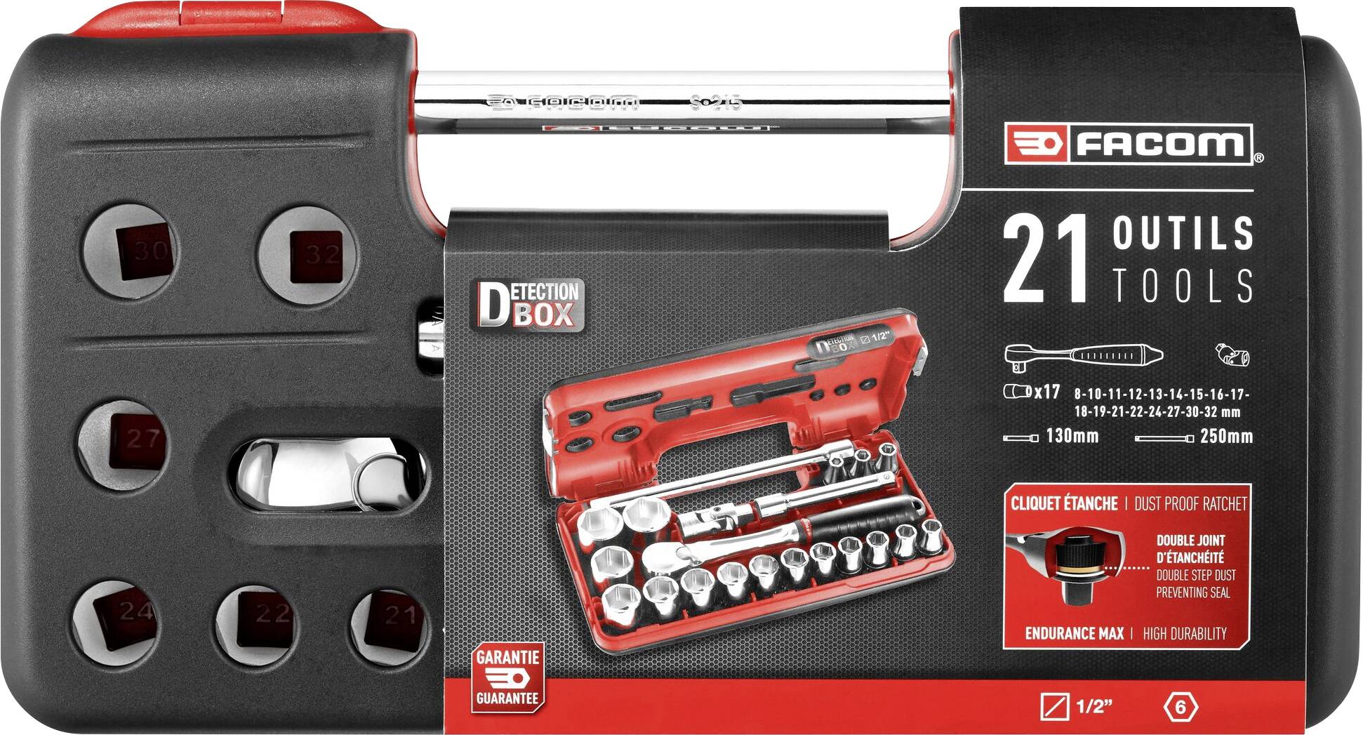 Zestaw kluczy nasadowych Facom SL.DBOX1PB 1/2" (12.5 mm) - obrazek 1