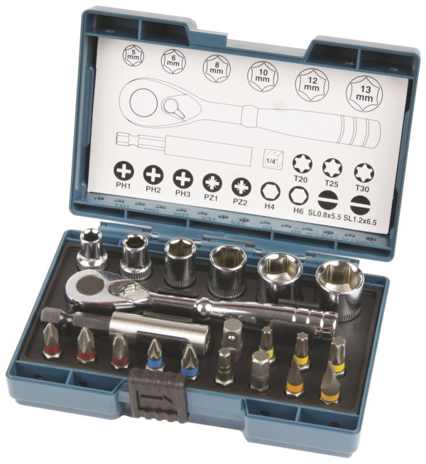 Zestaw kluczy nasadowych Makita B-54081 B-54081 1/4″
