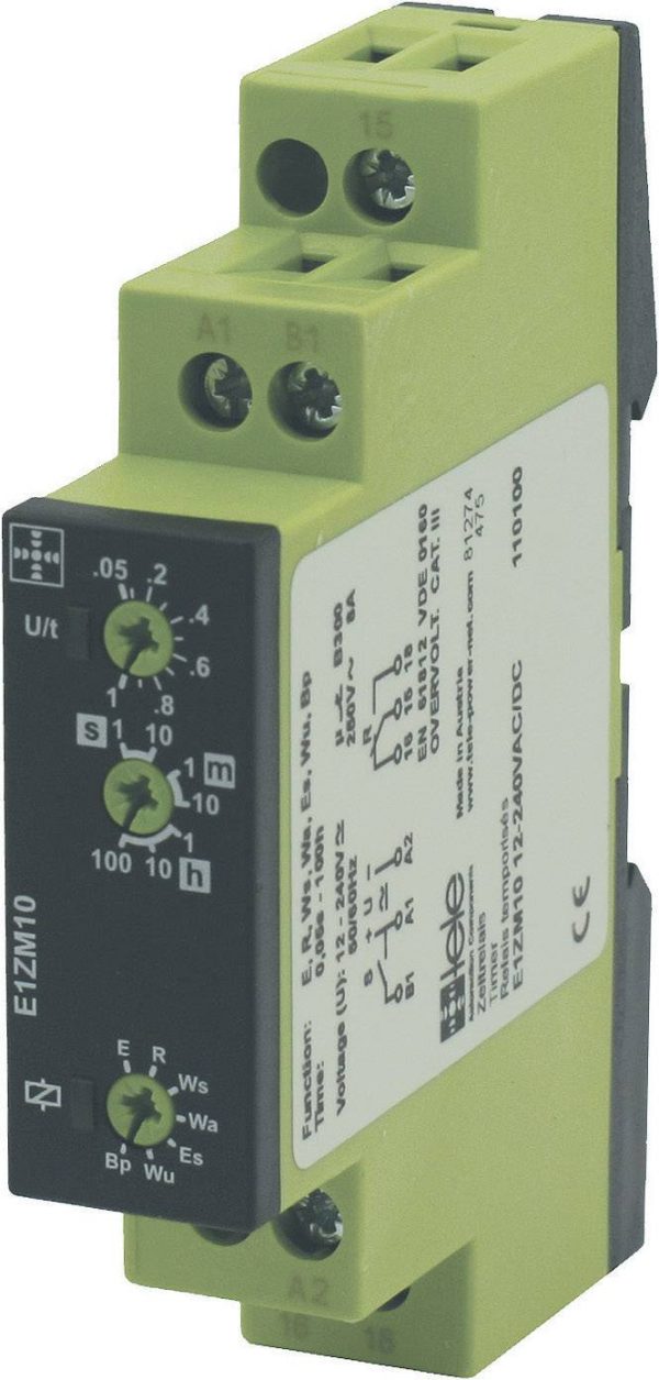tele 110200 Przekaźnik czasowy E1ZM10 24-240VAC/DC, 250 V/AC, 8 A, 1 szt.
