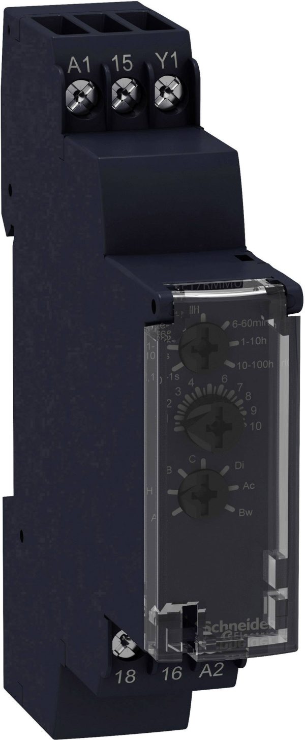 Przekaźnik czasowy Schneider Electric RE17RMMU, 0.1 s – 100 h, 250 V/AC, 8 A, 1 szt.