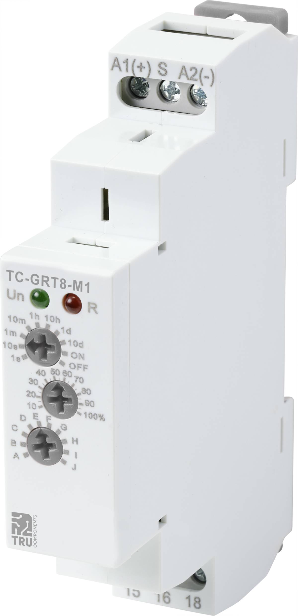 TRU COMPONENTS TC-9963308 Przekaźnik czasowy, 1 s - 10 dni, 250 V/AC, 16 A, 1 szt. - obrazek 1