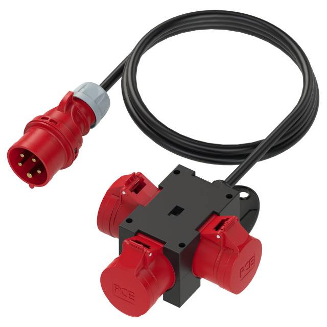 Adapter PCE 9430718, 400V, 16A, IP44, 3x gniazdo CEE 16 A, 5 -biegunowe - obrazek 1