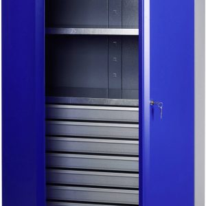 Küpper 70597 Szafka narzędziowa wysoka (S x W x G) 910 x 1800 x 450 mm niebieski, srebrny