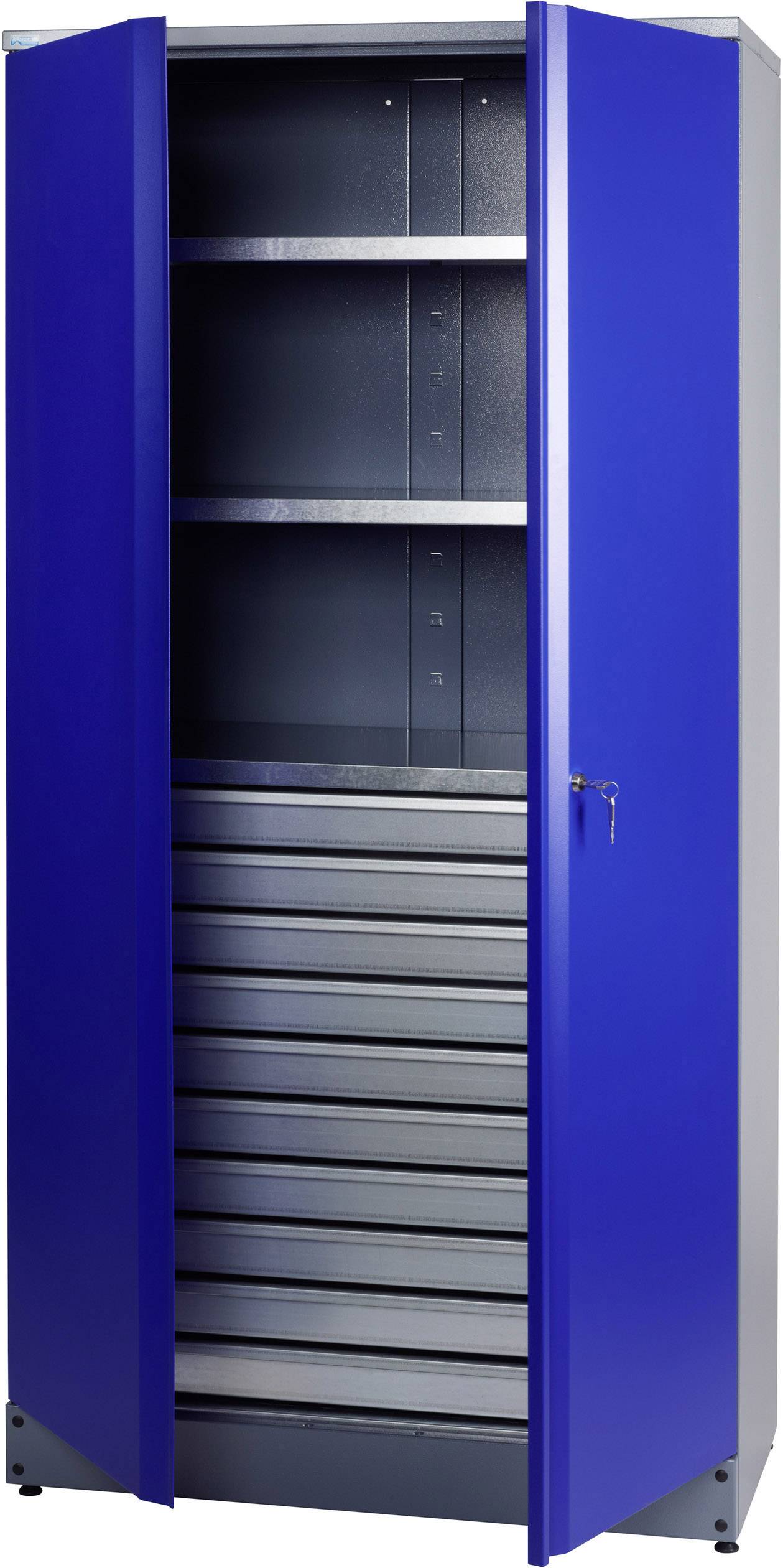 Küpper 70597 Szafka narzędziowa wysoka (S x W x G) 910 x 1800 x 450 mm niebieski, srebrny - obrazek 1
