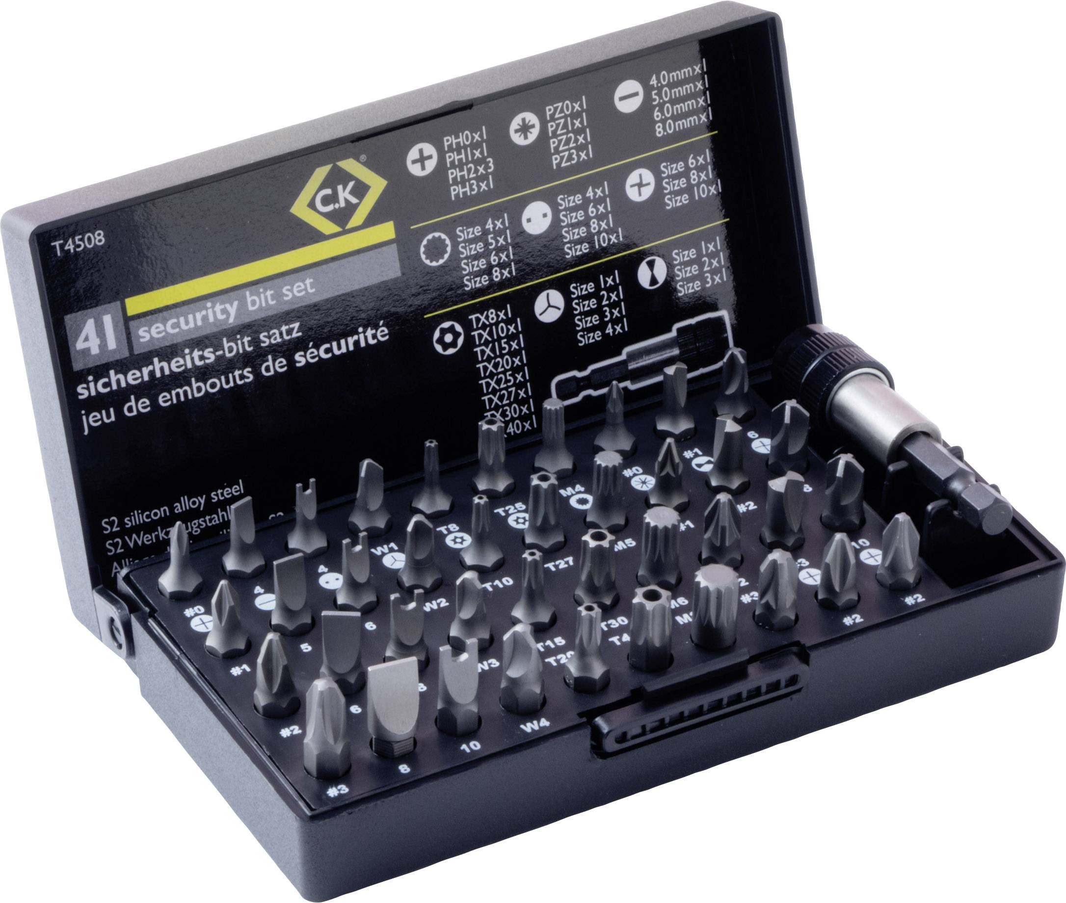 Bity C.K T4508 1 szt. płaski, krzyżakowy Phillips, krzyżakowy Pozidriv, sześciokąt BO, Wielowypust (XZN), napinacz, TORQ - obrazek 1
