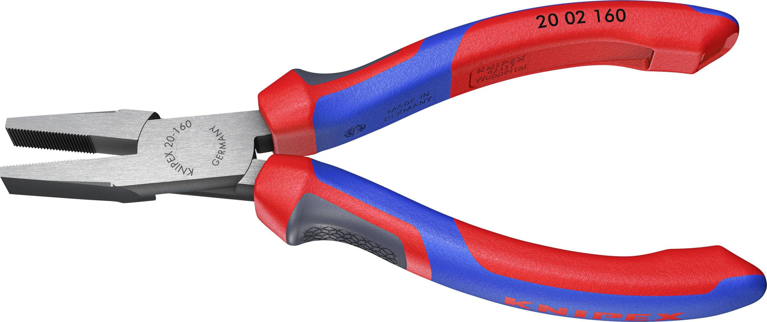 Knipex 20 02 160 do warsztatu Szczypce płaskie proste stal elektrotechniczna chromowo-wanadowa 160 mm - obrazek 1