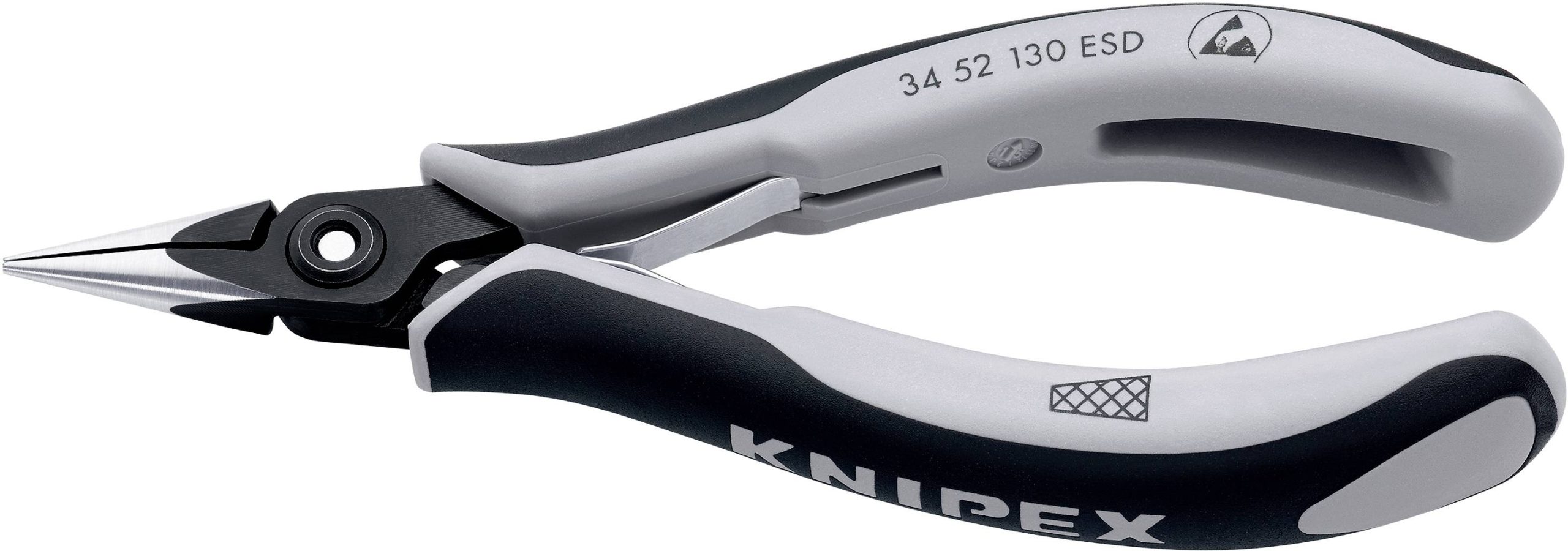 Knipex 34 52 130 ESD ESD Szczypce płaskie, okrągłe stal łożyskowa chromowo-wanadowa 130 mm - obrazek 1