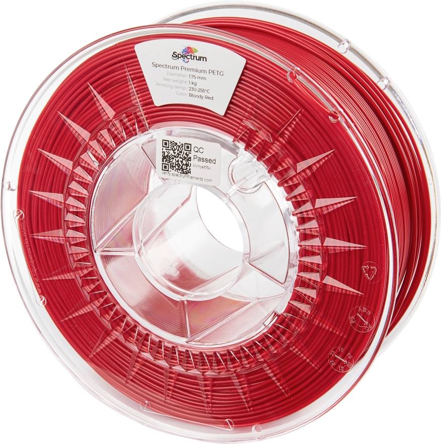 Filament do drukarek 3D PETG Spectrum Filaments 80059, Średnica filamentu: 1.75 mm, 1000 g, krwista czerwień, Krwistocze - obrazek 1