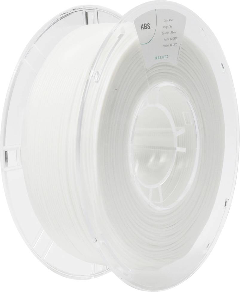 Filament do drukarek 3D ABS Maertz PMMA-1010-002, Średnica filamentu: 1.75 mm, 1000 g, biały - obrazek 1