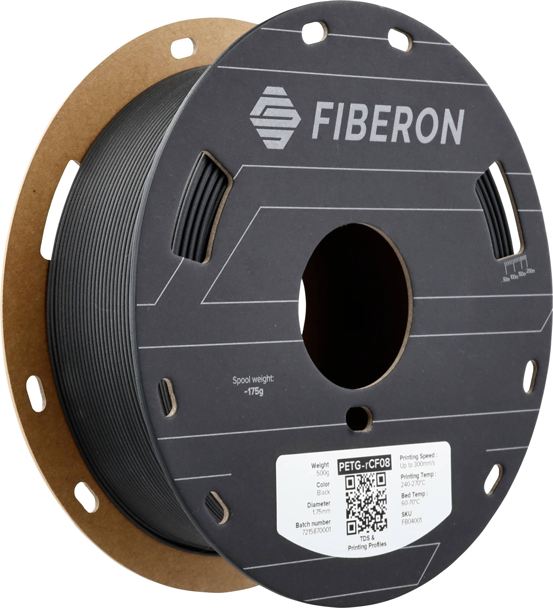 Filament do drukarek 3D PETG-rCF Polymaker FB04001, Średnica filamentu: 1.75 mm, 500 g, czarny - obrazek 1