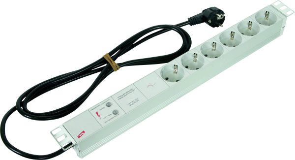 Listwa zasilająca z ochroną przepięciową DEHN SFL PRO 6X 19″ 909251 Ilość gniazdek: 6