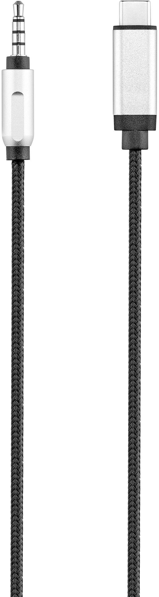 Kabel audio, USB / Jack Renkforce RF-3432030, [1x złącze męskie USB-C - 1x złącze męskie jack 3,5 mm], 1.20 m, czarny - obrazek 1
