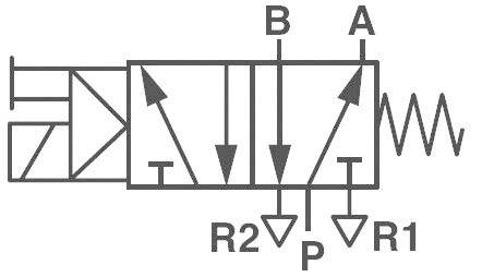 Zawór elektropneumatyczny Norgren V51B517A-A213J In-Line 5/2-drożny G1/4 24V/DC