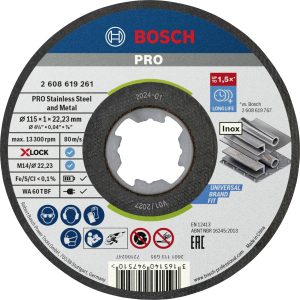Zestaw tarcz tnących Bosch Accessories X-LOCK Standard for Inox WA 60 T BF 2608619266 115 mm 10 szt. Zestaw tarcz tnących Bosch Accessories X-LOCK Standard for Inox WA 60 T BF 2608619266 115 mm 10 szt.