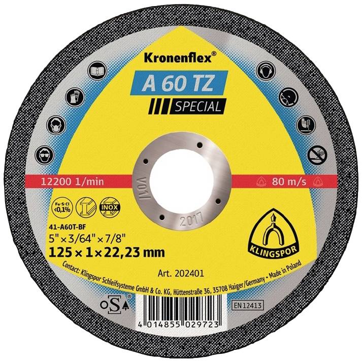 Tarcza tnąca prosta Klingspor A 60 TZ Special 202401 125 mm 25 szt. - obrazek 1