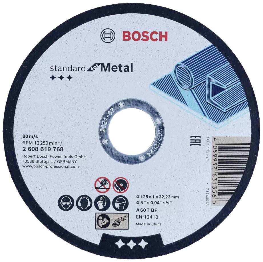 Tarcza tnąca prosta Bosch Accessories Standard for Metal 2608619768 125 mm 1 szt. - obrazek 1