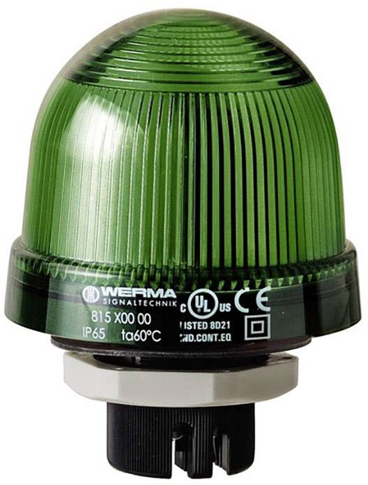 Werma Signaltechnik Sygnalizator świetlny 815.200.00 815.200.00 zielony Flesz 12 V/AC, 12 V/DC, 24 V/AC, 24 V/DC, 48 V/A