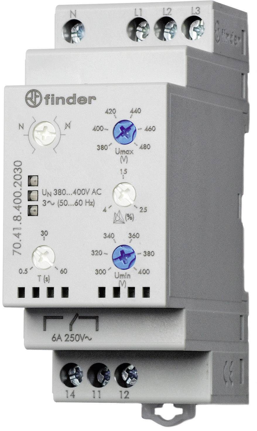 Przekaźnik monitorujący Finder 70.41.8.400.2030, 400 V/AC, 6 A, 1 szt. - obrazek 1