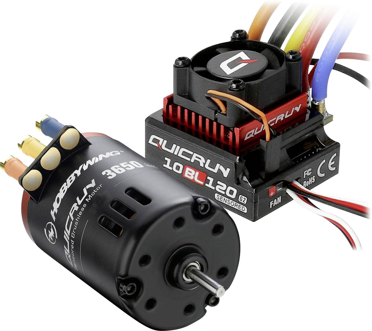 Zestaw napędowy bezszczotkowy do modeli RC Hobbywing Combo 10BL120 G2 mit 3650SD 13.5T 1 szt. - obrazek 1