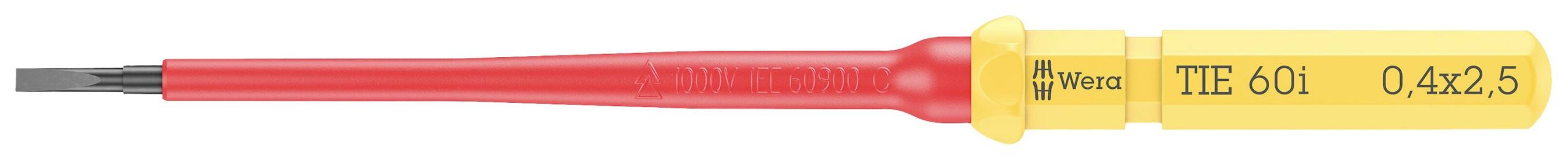 Wkrętak z wymiennymi końcówkami Wera Kraftform Kompakt VDE 60 i 0,4 x 2,5 x 157 mm TIE 05006500001 płaski 2.5 mm - obrazek 1