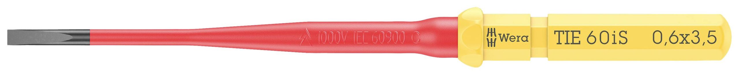 Wkrętak z wymiennymi końcówkami Wera Kraftform Kompakt VDE 60 iS 0,6 x 3,5 x 157 mm TIE 05006506001 płaski 3.5 mm - obrazek 1