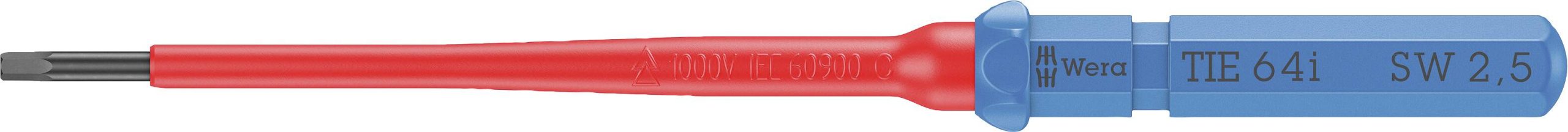 Wkrętak z wymiennymi końcówkami Wera Kraftform Kompakt VDE 64 i 2,5 x 157 mm TIE 05006518001 wewnętrzny sześciokąt 2.5 m - obrazek 1