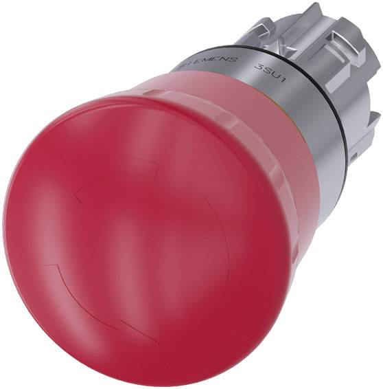 Siemens 3SU1050-1HB20-0AA0 Przycisk grzybkowy zatrzymania awaryjnego pierścień przedni metalowy, błyszczący IP66, IP67,