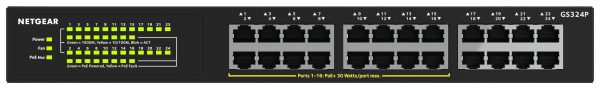 NETGEAR GS324P-100EUS GS324P Switch sieciowy RJ45 24 Porty 1 GBit/s funkcja PoE