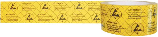 BJZ Taśma klejąca ESD 50 m żółty, czarny (D x S) 50 m x 50 mm C-195 005-PP