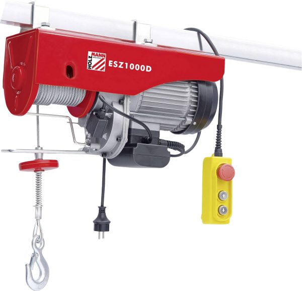 Wyciągarka łańcuchowa Holzmann Maschinen ESZ1000D_230V Nośność (z rolkami) 1000 kg Nośność (bez rolek) 500 kg