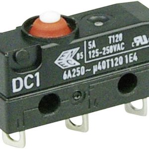 Mikroprzełącznik DC1C-A1AA 250 V/AC 6 A 1 x wł/(wł) ZF IP67 chwilowy 1 szt. Mikroprzełącznik DC1C-A1AA 250 V/AC 6 A 1 x wł/(wł) ZF IP67 chwilowy 1 szt.