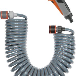 GARDENA 04647-20 Zestaw węża ogrodowego, spiralnego Ø wewnętrzna węża=6.1 mm 10 m 1/4 cala 1 szt. szary, pomarańczowy GARDENA 04647-20 Zestaw węża ogrodowego, spiralnego Ø wewnętrzna węża=6.1 mm 10 m 1/4 cala 1 szt. szary, pomarańczowy