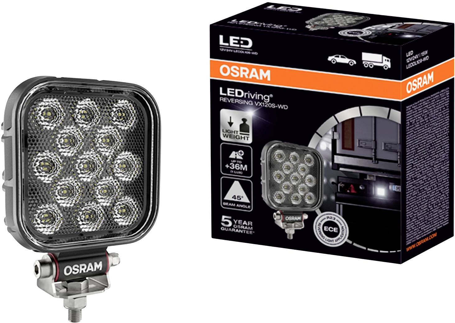 Światło cofania Osram Automotive LEDriving Reversing VX 120S-WD, quadratischer LED Rückfahrscheinwerfer LEDDL109-WD 1100 - obrazek 1