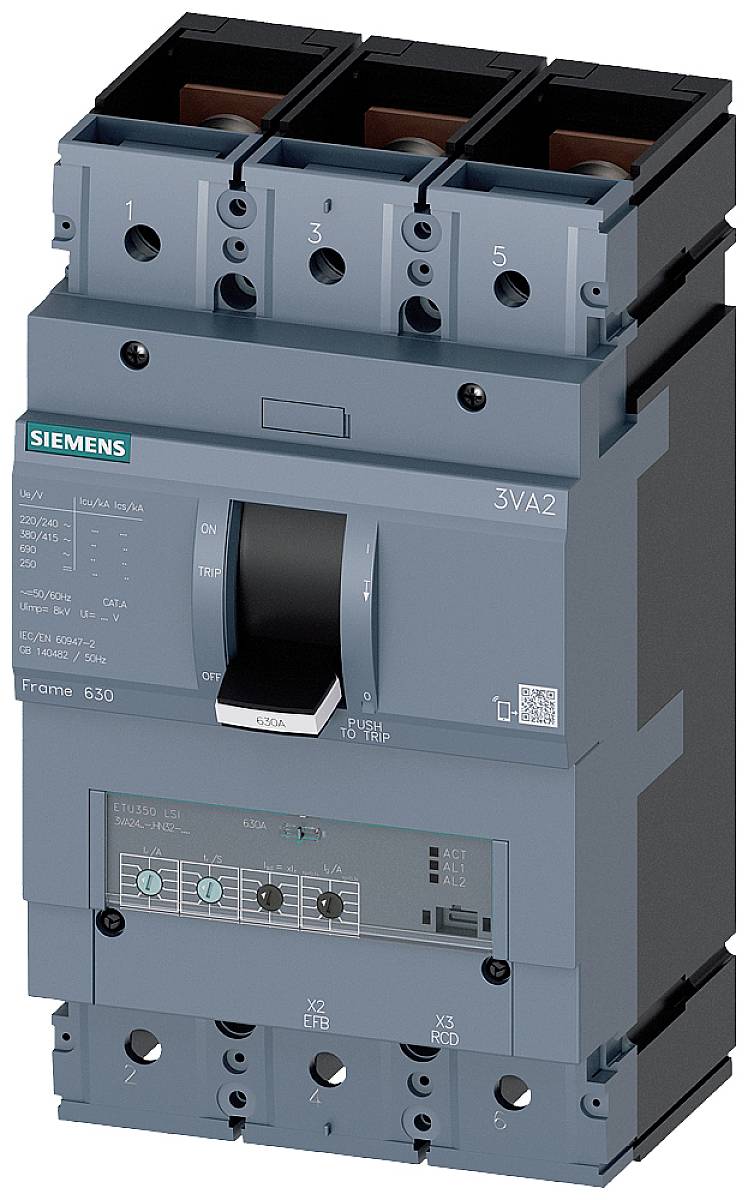 Wyłącznik zasilania Siemens 3VA2440-5HN32-0AA0 Zakres ustawienia (Prąd): 160 - 400 A Maksymalne napięcie przełączania: 6 - obrazek 1