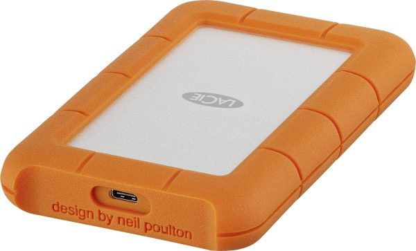 LaCie Rugged 1 TB Zewnętrzny dysk twardy 6,35 cm (2,5”) USB-C® srebrny, pomarańczowy STFR1000800