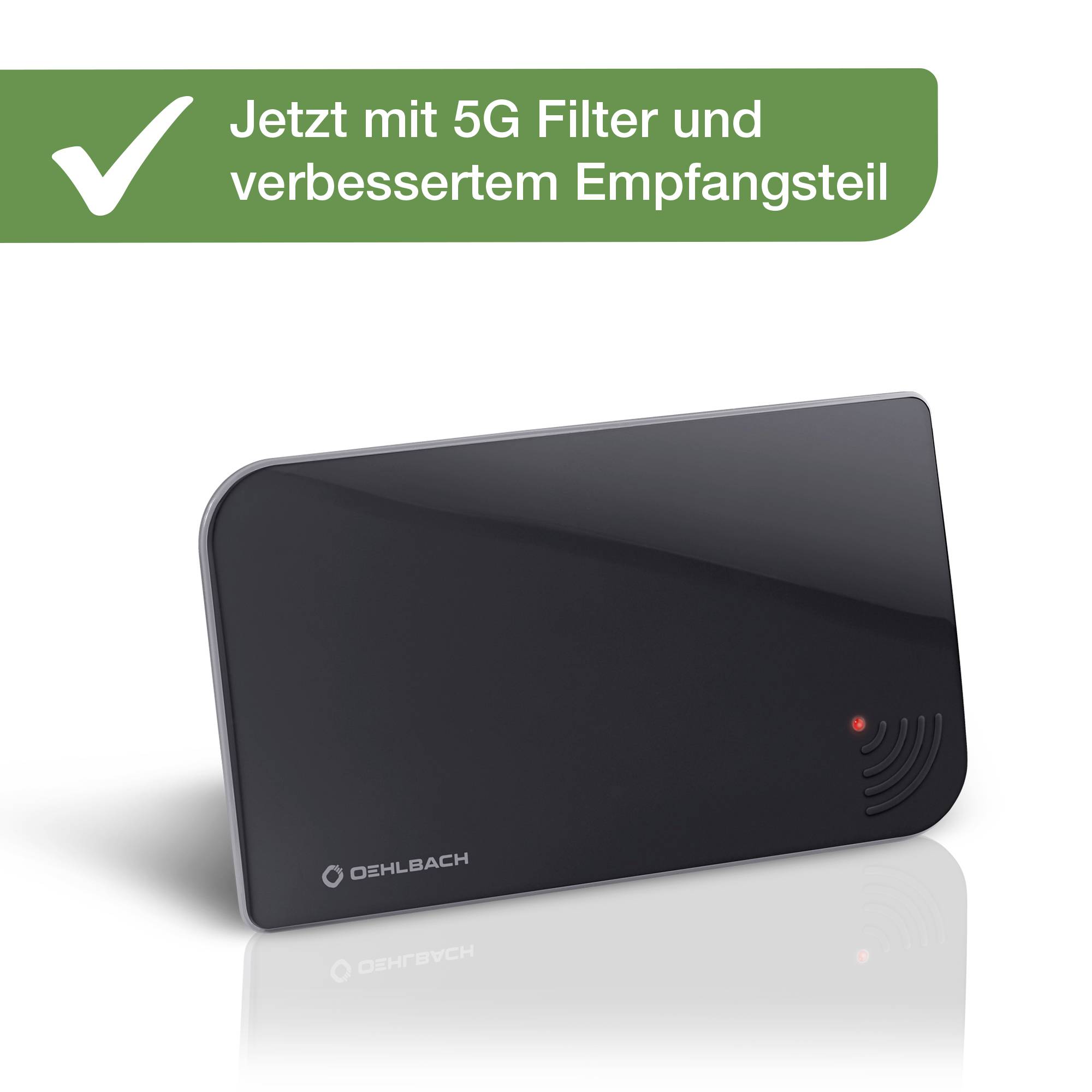 Aktywna płaska antena DVB-T/T2 Oehlbach Scope Vision 5G DVB-T2 D1C17236, 1 szt. - obrazek 1