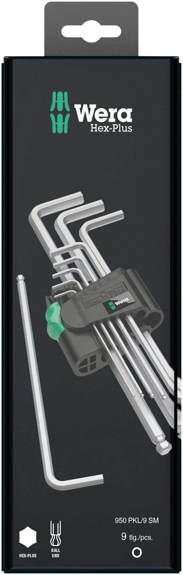 Wera 950 PKL/9 SM N SB wewnętrzny sześciokąt Zestaw kluczy trzpieniowych 1.5 mm, 2 mm, 2.5 mm, 3 mm, 4 mm, 5 mm, 6 mm, 8