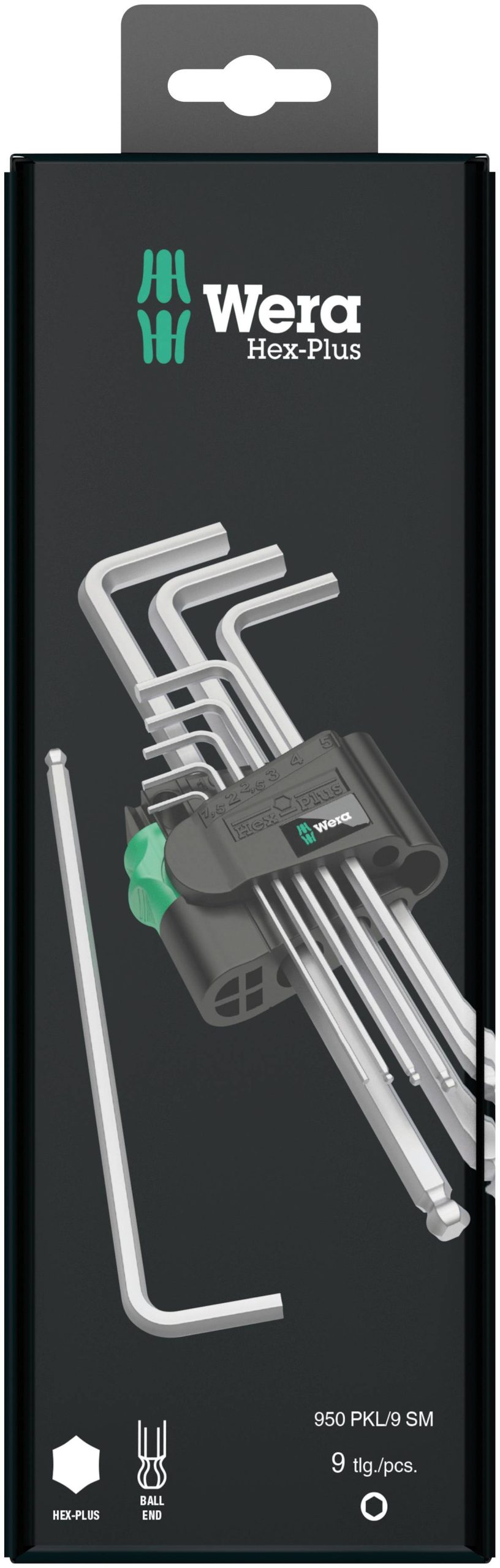Wera 950 PKL/9 SM N SB wewnętrzny sześciokąt Zestaw kluczy trzpieniowych 1.5 mm, 2 mm, 2.5 mm, 3 mm, 4 mm, 5 mm, 6 mm, 8 - obrazek 1