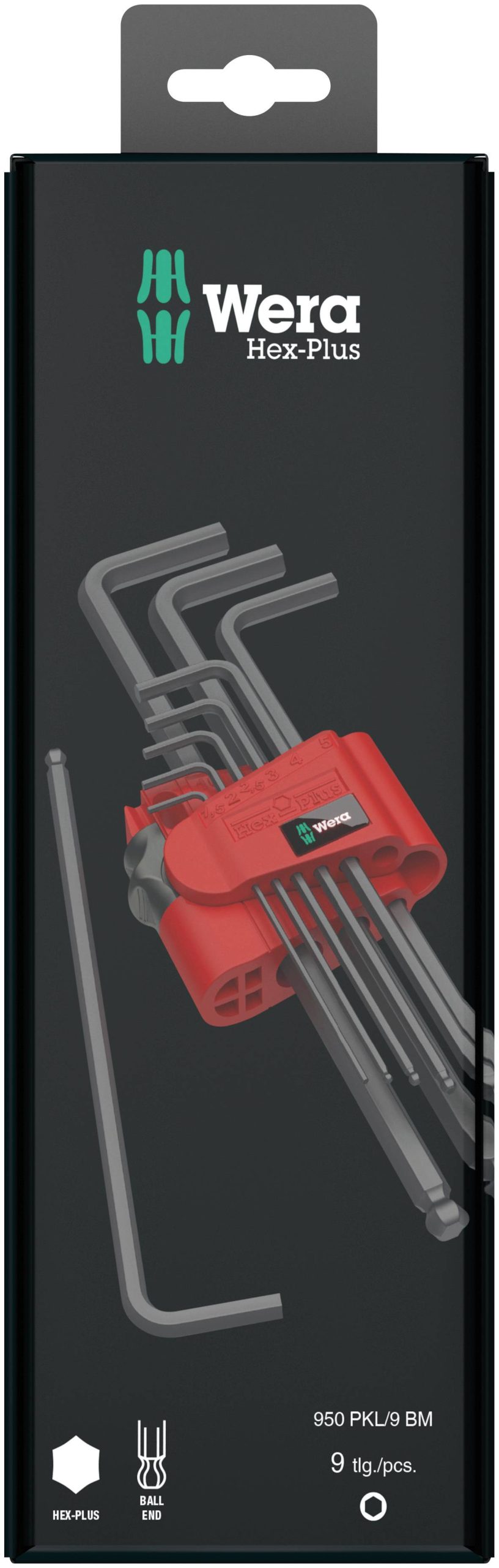 Wera 950 PKL/9 BM SB SiS wewnętrzny sześciokąt Zestaw kluczy trzpieniowych 1.5 mm, 2 mm, 2.5 mm, 3 mm, 4 mm, 5 mm, 6 mm, - obrazek 1