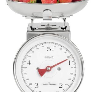 Profi Cook PC-KW 1247 Waga kuchenna analogowy z miarką Zakres pomiaru maks.=5 kg stali szlachetnej 260 x 206 x 255 Profi Cook PC-KW 1247 Waga kuchenna analogowy z miarką Zakres pomiaru maks.=5 kg stali szlachetnej 260 x 206 x 255