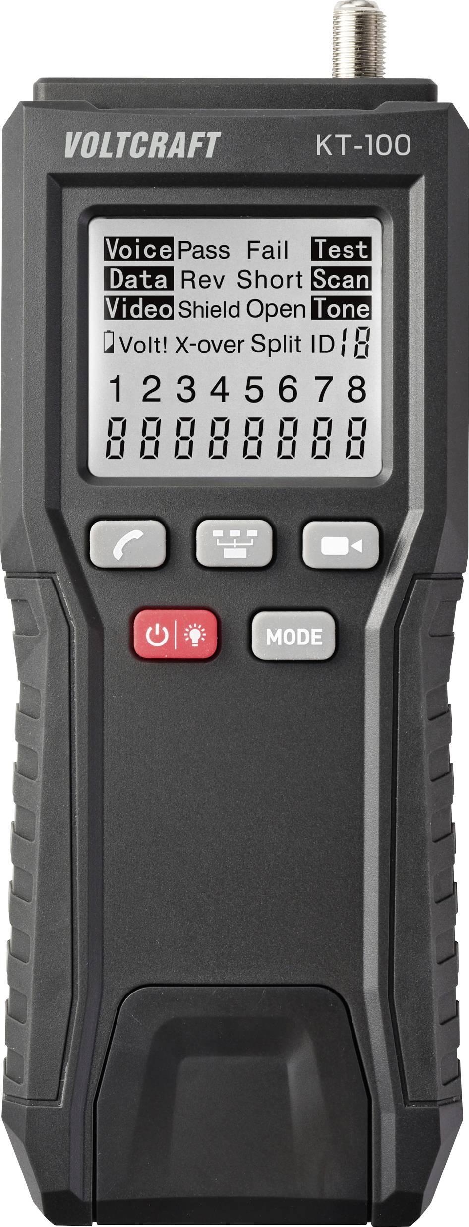 Tester sieci VOLTCRAFT KT-100 VC-17373870, lokalizacja przerw, polaryzacja, identyfikacja, śledzenie przewodów - obrazek 1