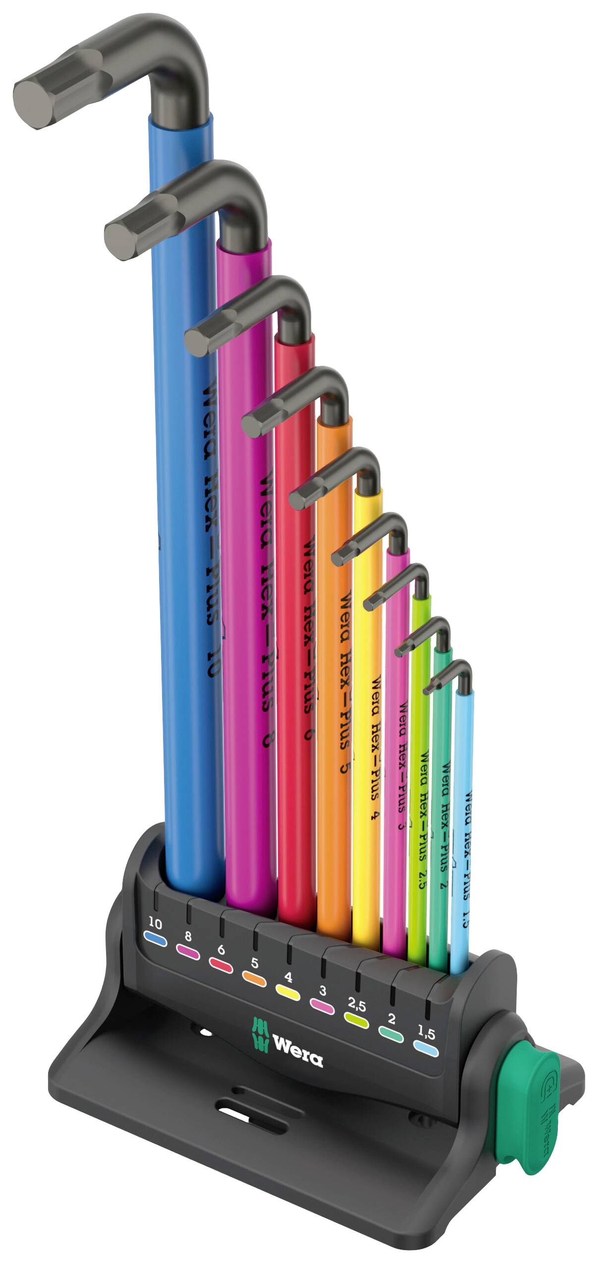Wera 950/9 Hex-Plus Multicolour 3 wewnętrzny sześciokąt Zestaw kluczy trzpieniowych 1.5 mm, 2 mm, 2.5 mm, 3 mm, 4 mm, 5 - obrazek 1