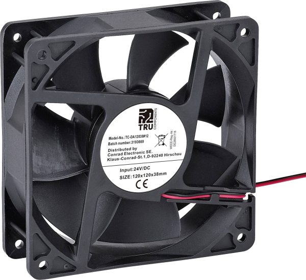 Wentylator osiowy TRU COMPONENTS TC-DA12038-12, 24 V/DC, 220.8 m³/h, (D x S x W) 120 x 120 x 38 mm