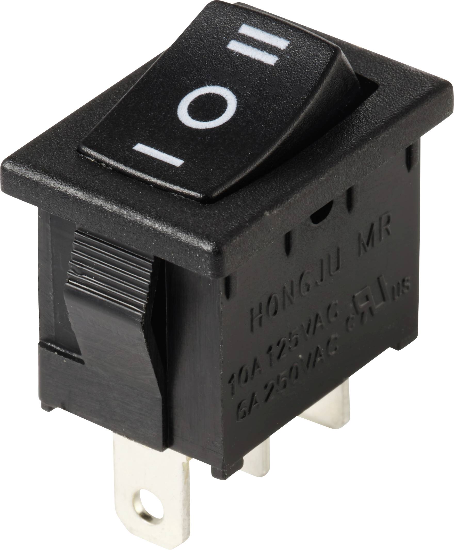 TRU COMPONENTS TC-13599544 Przełącznik kołyskowy 250 V/AC 6 A 1 x wł/wył/wł zatrzask/0/zatrzask 1 szt. - obrazek 1