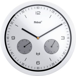Mebus 52826 Sterowany radiowo Zegar ścienny 26 cm x 42 mm biały Mebus 52826 Sterowany radiowo Zegar ścienny 26 cm x 42 mm biały