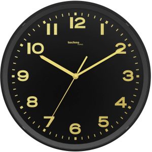 Techno Line WT 8500-1 gold Sterowany radiowo Zegar ścienny 30 cm x 41 mm czarny Techno Line WT 8500-1 gold Sterowany radiowo Zegar ścienny 30 cm x 41 mm czarny