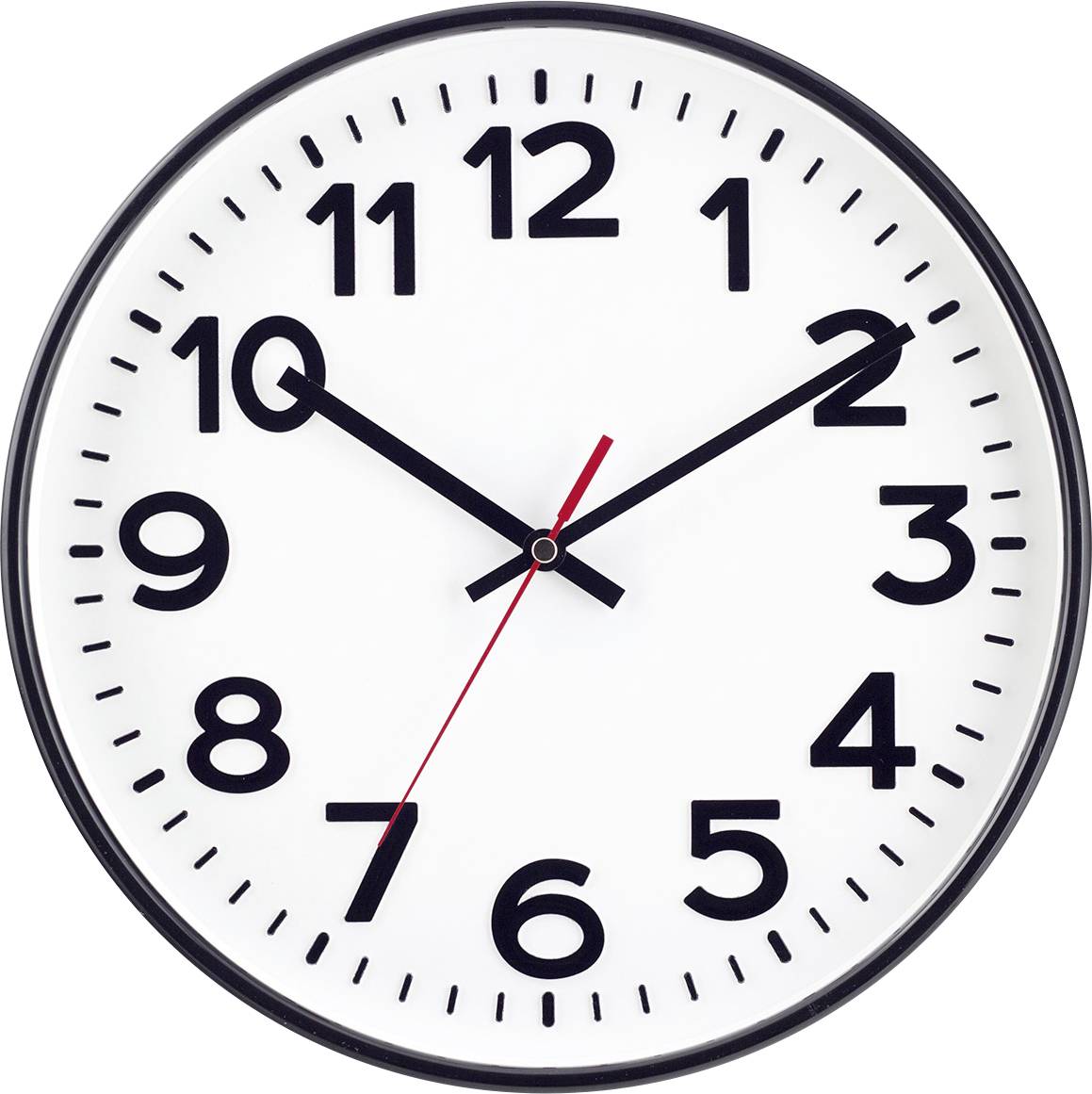 EUROTIME 53820-05 Sterowany radiowo Zegar ścienny 30 cm czarny - obrazek 1