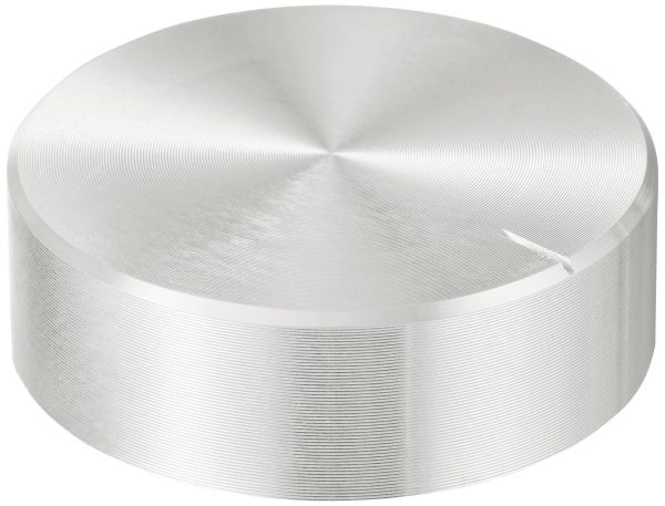 TRU COMPONENTS TC-11696512 Pokrętło z nakładką ze znacznikiem srebrny (Ø x W) 40 mm x 13 mm aluminium, plastik 1 szt.